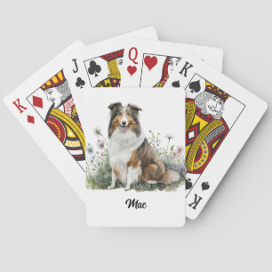 Niedliche Dog-Illustration - Collie Spielkarten
