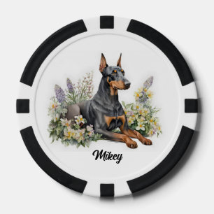 Niedliche Dog Illustration - Doberman - Pokerchips