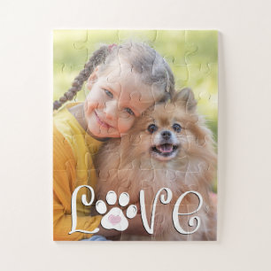 Niedliche Dog-LIEBE Foto drucken Puzzle