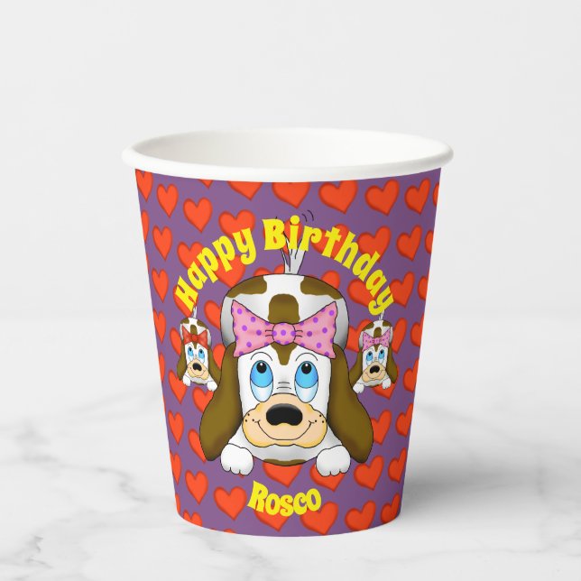 Niedliche Dog Paper Cups Pappbecher (Vorderseite)