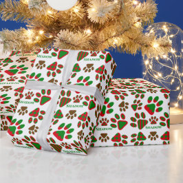 Niedliche Dog Paw druckt Personalisiertes Wrapping Geschenkpapier