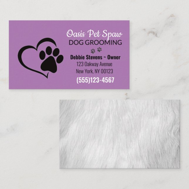 Niedliche Dog Pet Grooming Service-Visitenkarte Visitenkarte (Vorne/Hinten)
