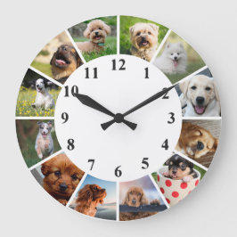 Niedliche Dog-Uhr - Kinderfotografie-Uhr Große Wanduhr