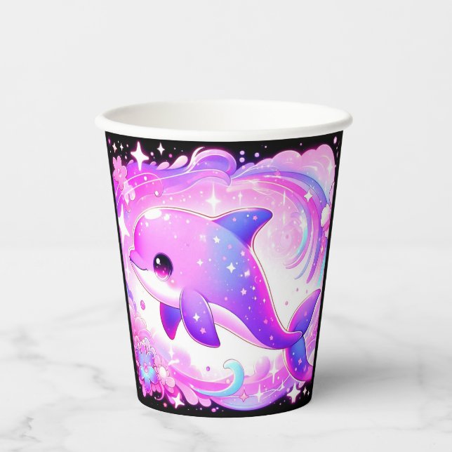 Niedliche Dolphin-Babydusche Pappbecher (Vorderseite)