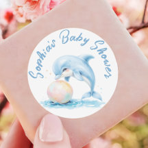 Niedliche Dolphin Dusty Blue Baby Dusche Gefallen