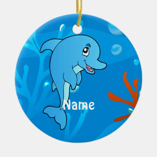Niedliche Dolphin Ocean Beach Ornament (Vorne)