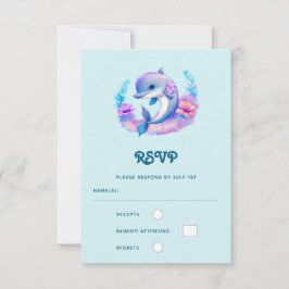 Niedliche Dolphin Sea-Hochzeit RSVP Karte