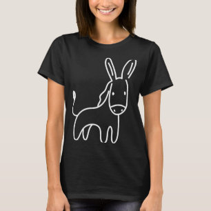 Niedliche Donkey Mule Animal Simple Silhouette T-Shirt
