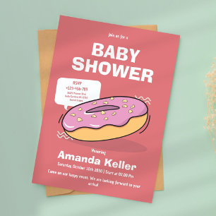 Niedliche Donut-Babydusche Einladung