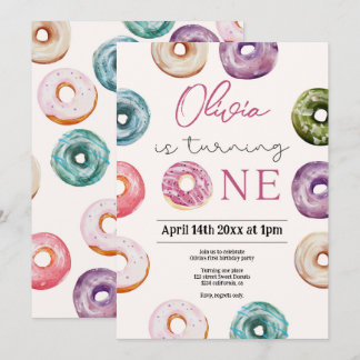 Niedliche Donuts 1. Geburtstag, süße Leckereien fü Einladung