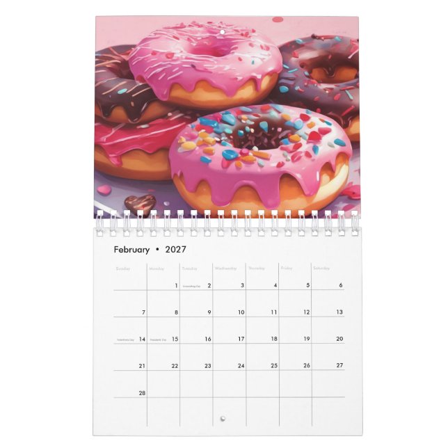Niedliche Donuts Kalendergeschenk Donnut Kalender (Feb 2027)