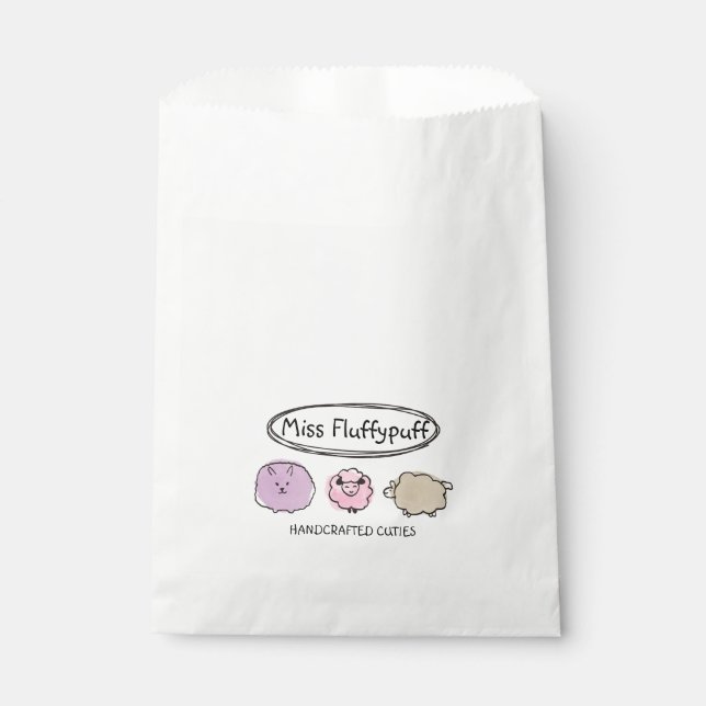 Niedliche Doodle Aquarellschaf Strickhaut Geschenktütchen (Vorderseite)