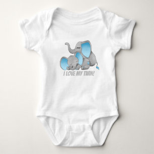 Niedliche Doppelelefanten addieren Baby Strampler