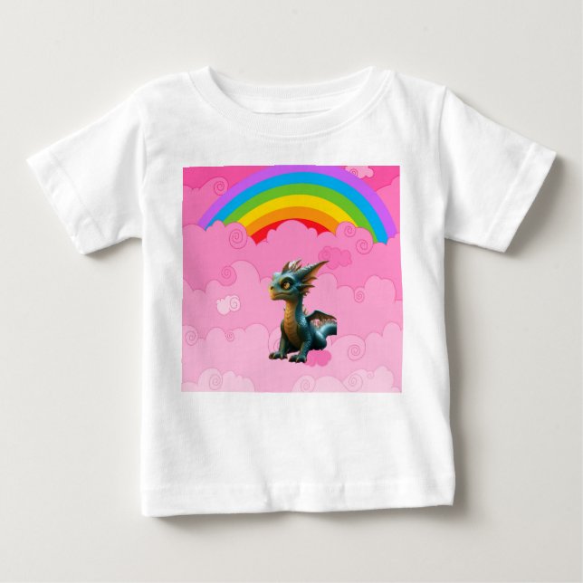 Niedliche Drachen Baby T-shirt (Vorderseite)