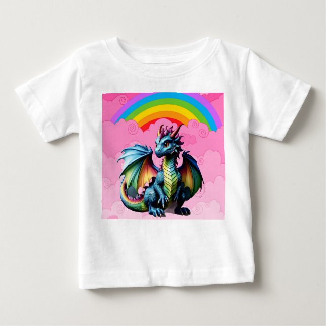 Niedliche Drachen Baby T-shirt (Vorderseite)