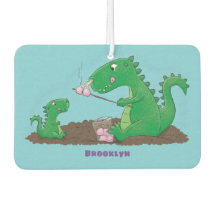 Niedliche Drachen braten Marshmallows Cartoon Autolufterfrischer