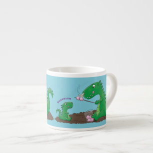 Niedliche Drachen braten Marshmallows Cartoon Espressotasse