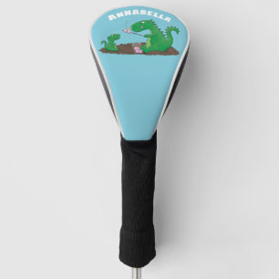 Niedliche Drachen braten Marshmallows Cartoon Golf Headcover
