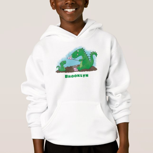 Niedliche Drachen braten Marshmallows Cartoon Hoodie (Vorderseite)