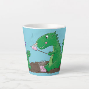 Niedliche Drachen braten Marshmallows Cartoon Milchtasse