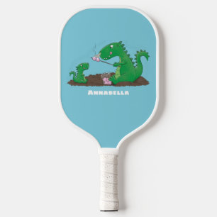 Niedliche Drachen braten Marshmallows Cartoon Pickleball Schläger