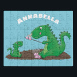 Niedliche Drachen braten Marshmallows Cartoon Puzzle<br><div class="desc">Diese bezaubernden Drachen braten Marshmallows! Gezeichnet im niedlichen Cartoon-Illustrationsstil.</div>