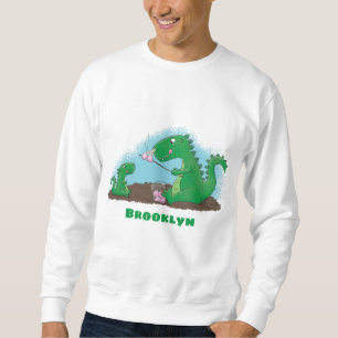 Niedliche Drachen braten Marshmallows Cartoon Sweatshirt