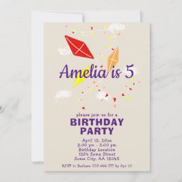 Niedliche Drachen in Sky Zeichnend Kindergeburtsta Einladung