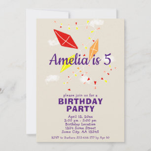 Niedliche Drachen in Sky Zeichnend Kindergeburtsta Einladung