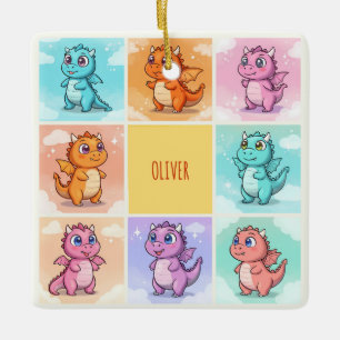 Niedliche Drachendoodles Keramikornament