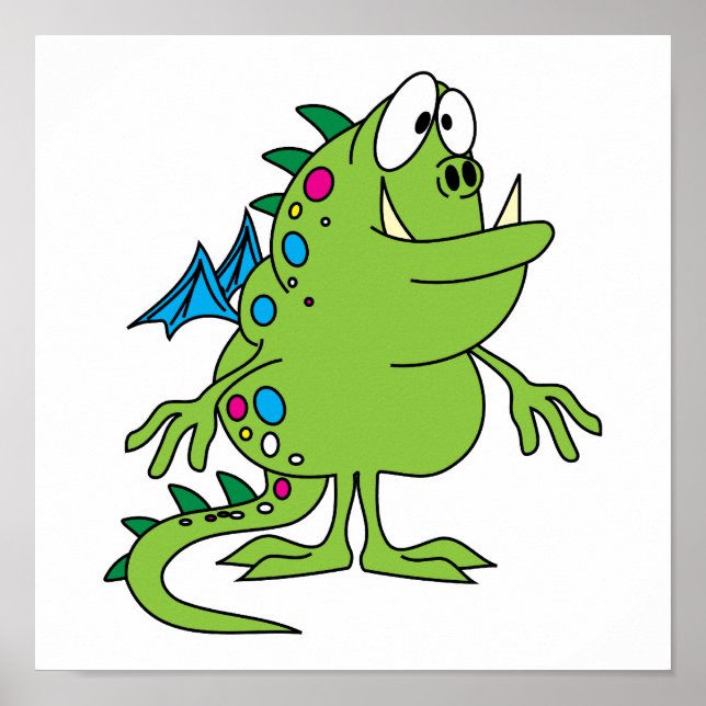 niedliche Drachenmonsterkreatur Poster (Vorne)