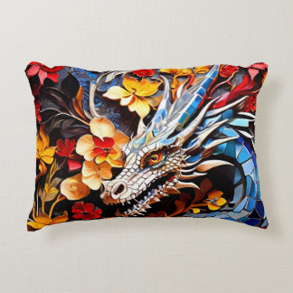 Niedliche Drachenmosaike Dekokissen