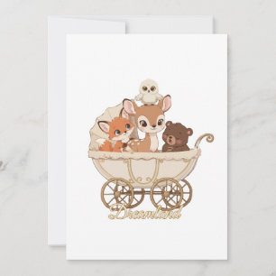 Niedliche Dreamland-Waldtiere   Baby Fox, Deer Einladung