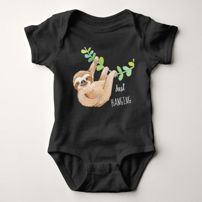 Niedliche drei Toed Sloth-kundenspezifischer Baby Strampler (Vorderseite)