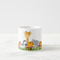 Niedliche Dschungel-Baby-Tiereespresso-Tasse