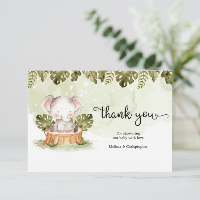 Niedliche Dschungelsafari Tiere im LKW Baby vielen Begleitkarte (Stehend Vorderseite)