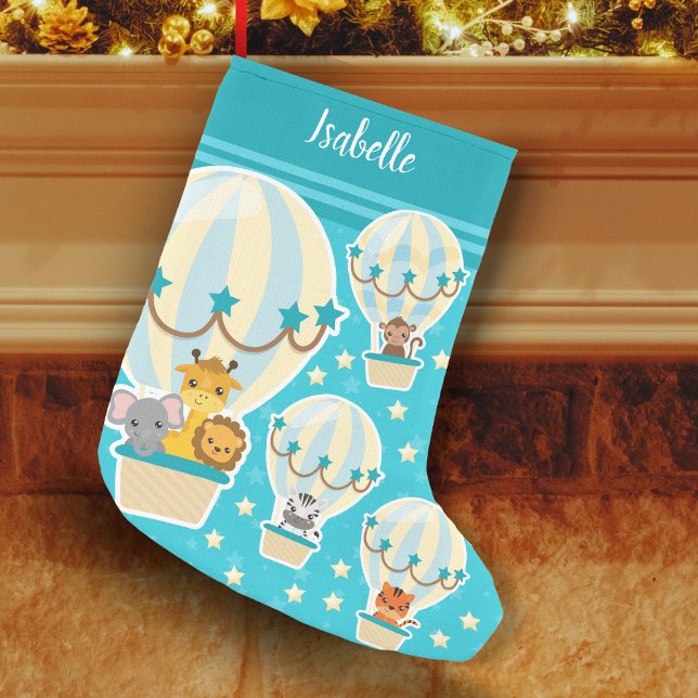 Niedliche Dschungeltiere in Heißluftballons Kleiner Weihnachtsstrumpf (Von Creator hochgeladen)