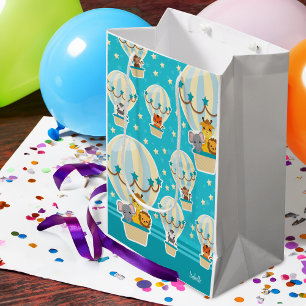 Niedliche Dschungeltiere in Heißluftballons Mittlere Geschenktüte