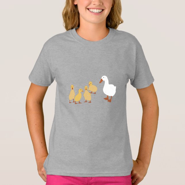 Niedliche Duck & Baby Ducklings T-Shirt (Vorderseite)