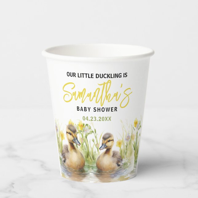 Niedliche Duck Babydusche Pappbecher (Vorderseite)