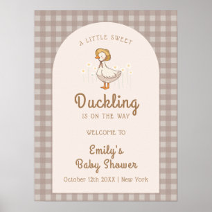 Niedliche Duckling Farmhouse Babydusche Empfang Poster