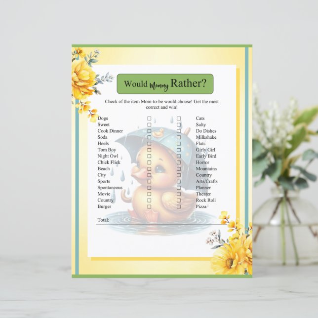 Niedliche Ducksäckchen-Babydusche würde eher mitha (Stehend Vorderseite)