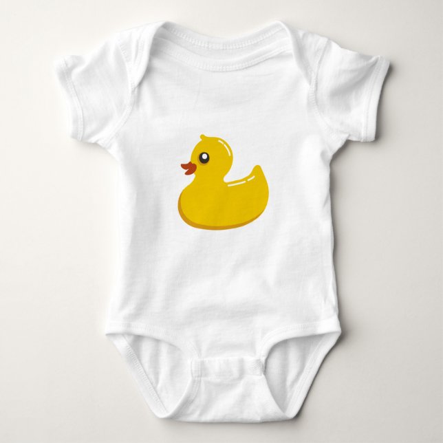 Niedliche Ducky/blaue Gummiblasen Baby Strampler (Vorderseite)