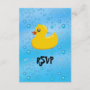 Niedliche Ducky/blaue Gummiblasen RSVP Karte