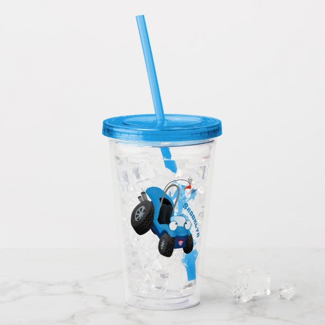 Niedliche Düne-Buggy des Cartoon Acryltrinkbecher (Vorderseite Ice)