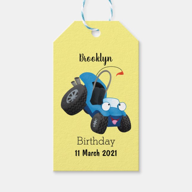 Niedliche Düne-Buggy des Cartoon Geschenkanhänger (Vorderseite)
