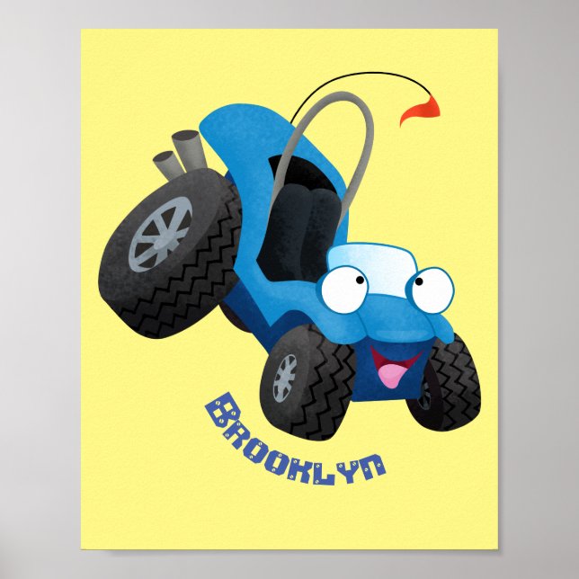 Niedliche Düne-Buggy des Cartoon Poster (Vorne)