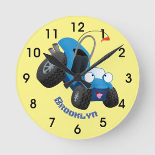 Niedliche Düne-Buggy des Cartoon Runde Wanduhr