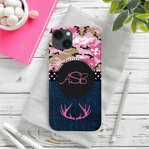 Niedliche dunkelblaue Jeans Pink Antler Camouflage Case-Mate iPhone Hülle