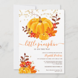 Niedliche Dusche aus Goldkürbis Einladung